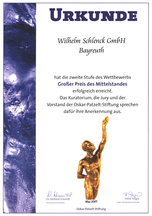 Großer Preis des Mittelstandes bei W. Schlenck GmbH in Bayreuth